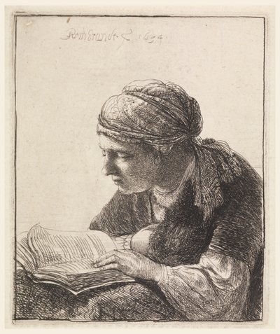 Mujer leyendo de Rembrandt van Rijn