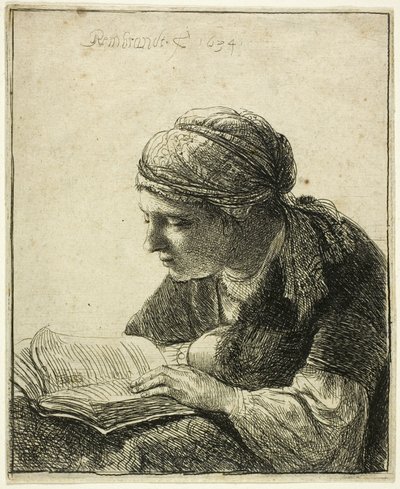 Mujer leyendo de Rembrandt van Rijn
