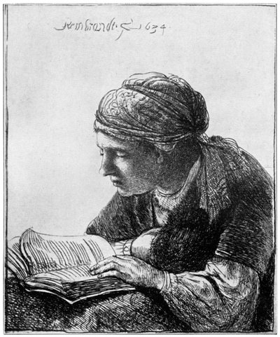Mujer Leyendo, 1634, 1912 de Rembrandt van Rijn