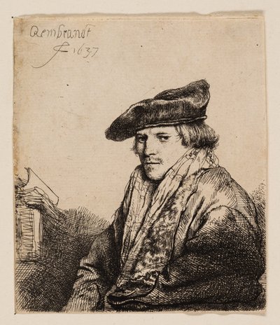 Joven con gorra de terciopelo (¿Petrus Sylvius?) de Rembrandt van Rijn