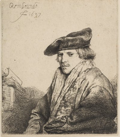 Joven con gorra de terciopelo Ferdinand Bol, 1637 de Rembrandt van Rijn