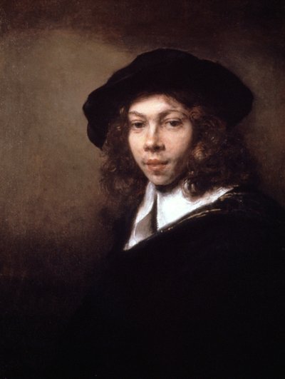 Joven con un gorro negro, 1666 de Rembrandt van Rijn