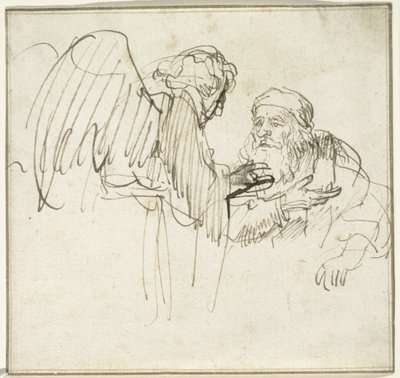 Zacarías y el ángel de Rembrandt van Rijn