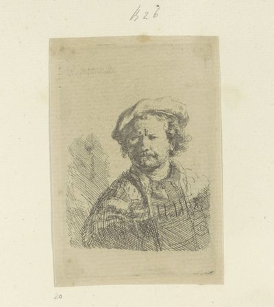 Autorretrato con boina y manto decorado Recueil de quatre-vingt-cinq estampes originales (título de la serie) de Rembrandt van Rijn