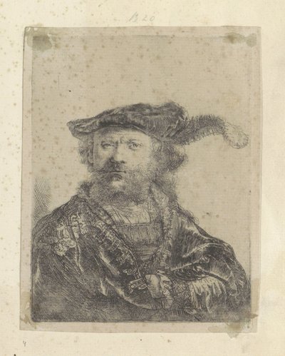 Autorretrato con boina de terciopelo emplumado Recueil de quatre-vingt-cinq estampes originales (título de la serie) de Rembrandt van Rijn