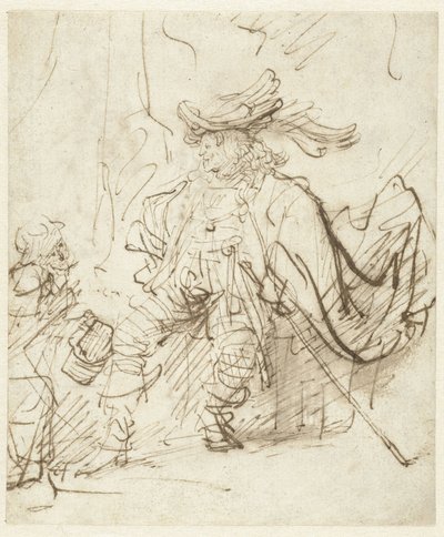Actor sentado en el papel de Capitano de Rembrandt van Rijn