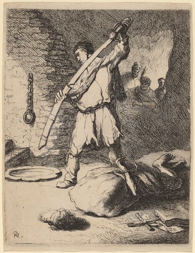 Decapitación de Juan el Bautista de Rembrandt van Rijn and Studio of Rembrandt