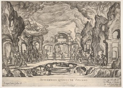 Quinto Intermedio: Vulcano, de la serie Siete Intermedios..., 1608 de Remigio Cantagallina