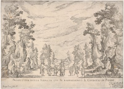 Vista de la escena en la que se representa el Juicio de Paris, 1608 de Remigio Cantagallina