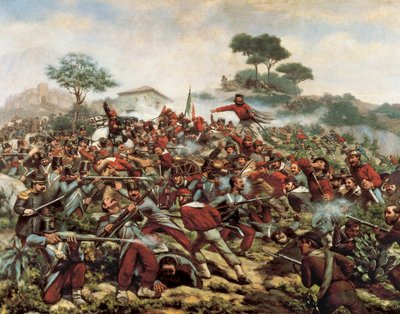 Giuseppe Garibaldi en la Batalla de Calatafimi, 15 de mayo de Remigio Legat