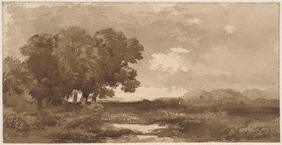Paisaje con grupo de árboles a la izquierda de Remigius Adrianus Haanen