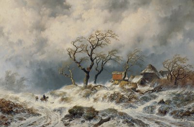 Paisaje invernal holandés (ventisqueros) de Remigius Adrianus van Haanen