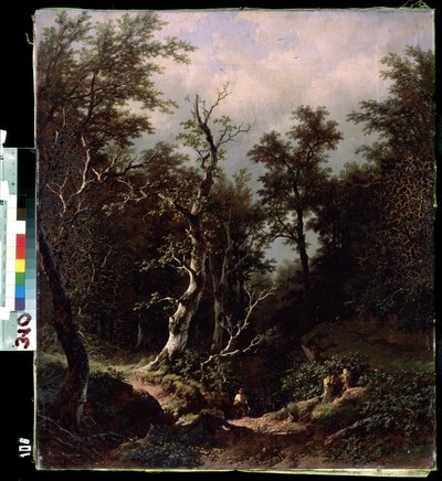 Paisaje forestal. Pintura de Remigius Adrianus van Haanen (Remy o Remi Adrien van Hannen de Remigius van Haanen