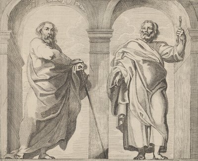 San Pedro y San Pablo en un vestíbulo, ca. 1630-80 de Remoldus Eynhoudts