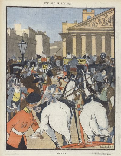 Una calle de Londres. Ilustración para Le Rire de René Bull