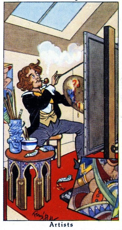 Un Artista pintando en su estudio, 1936 de René Bull