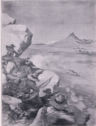 Bóers disparando al tren del General French de René Bull