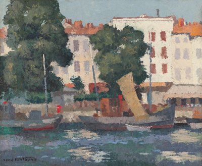 Le Quai des Dames (óleo sobre arpillera) de René Fontayne