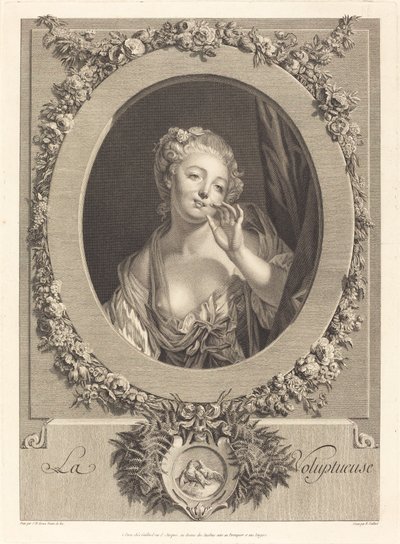 La voluptuosa de René Gaillard after Jean Baptiste Greuze