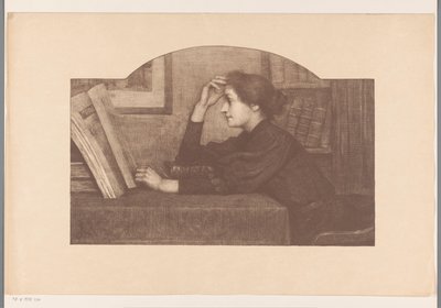 Mujer lectora, de perfil de René Janssens