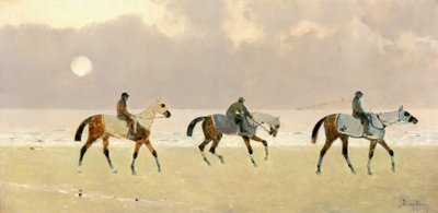 Jinetes en la playa de Dieppe de René Pierre Charles Princeteau