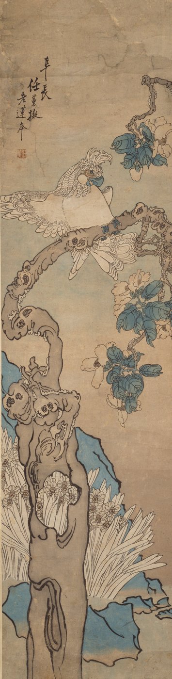 Loro en árbol de flores, 1835-1893 de Ren Xun