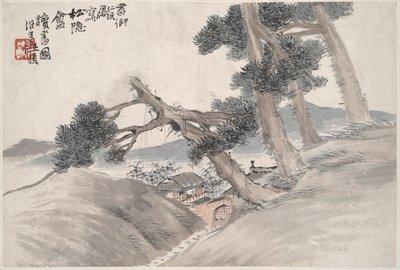 Lectura en el Estudio Secluded Pine (Song yin an) de Ren Yi