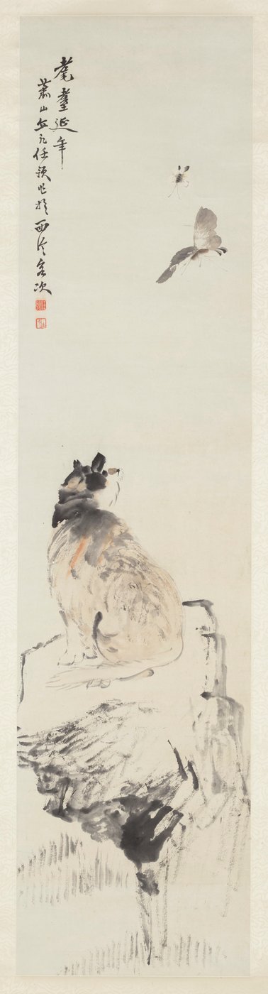 gato y mariposa de Ren Yu