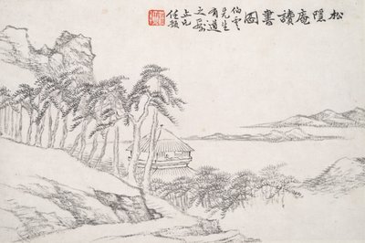 Lectura en el Estudio Secluded Pine (Song yin an) de Ren Yu