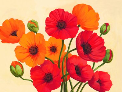 Amapolas rojo anaranjadas de Renate Holzner