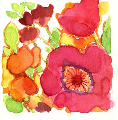 Acuarela floral llena de colorido de Renate Holzner