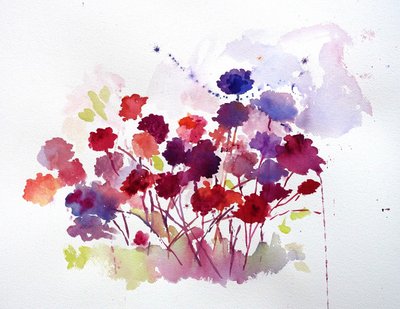 Flores en acuarela de vivos colores de Renate Holzner