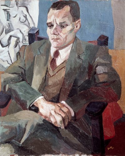 Retrato de Alberto Moravia (1907-1990), escritor italiano de Renato Guttuso