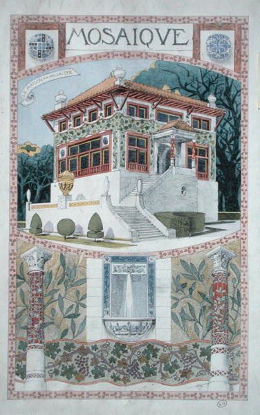Diseño para una casa para un mosaista de Rene Binet