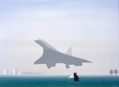 Gato negro, 2001, Óleo sobre lienzo de Rene Boin
