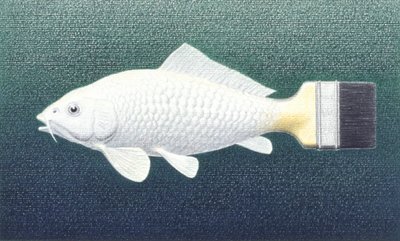 Brushfish, 2003, Dibujo a lápiz de color sobre papel de Rene Boin
