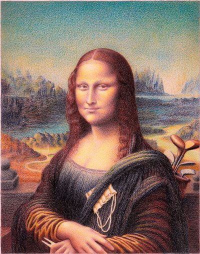 DA VINCI-Golf, 2020, Dibujo a lápiz de color sobre papel de Rene Boin