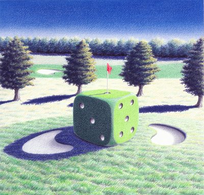 Gamble, 2002, Dibujo a lápiz de color sobre papel de Rene Boin