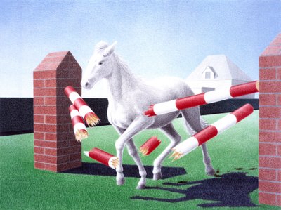 Obstáculo, 2004, Dibujo a lápiz de color sobre papel de Rene Boin