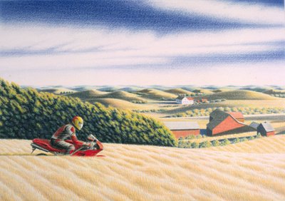 Offroad, 2001, Dibujo a lápiz de color sobre papel de Rene Boin