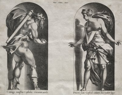 Céfalo y Procris en dos nichos de Rene Boyvin