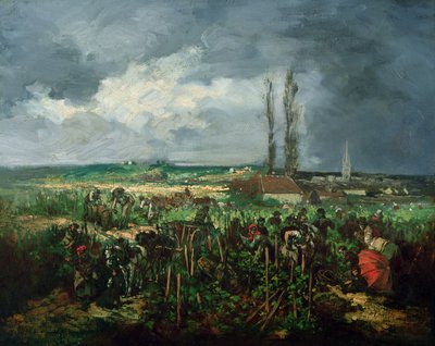 La cosecha de uvas en Argenteuil, 1875 de Rene Charles Louise Debreaux