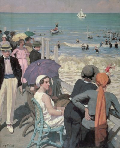 La hora del baño en Cabourg (óleo sobre lienzo) de René François Xavier Prinet