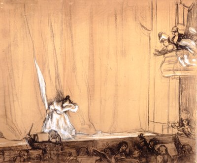 Le Salut de la Divette (lápiz y tiza blanca sobre papel) de René François Xavier Prinet