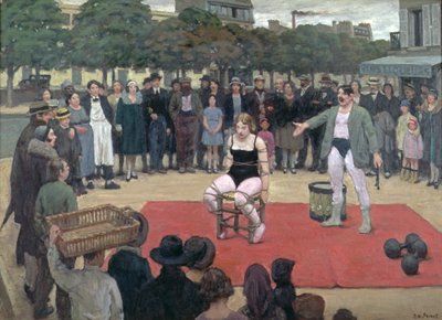 Los artistas ambulantes, c.1928-30 (óleo sobre lienzo) de René François Xavier Prinet