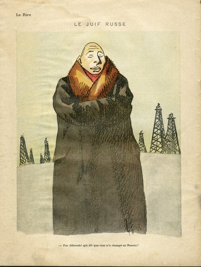 Ilustración de Hermann-Paul (1864-1940) en Le Lire, ca. 1935 - El judío ruso - Antisemitismo, Petróleo - Judío de Rene George Hermann Paul