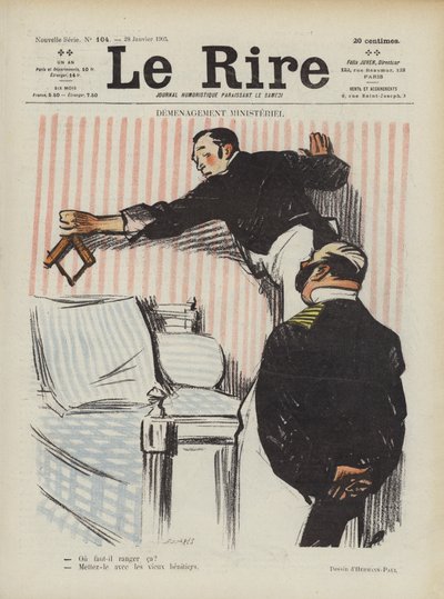 Mudanza ministerial. Ilustración para Le Rire de Rene George Hermann Paul