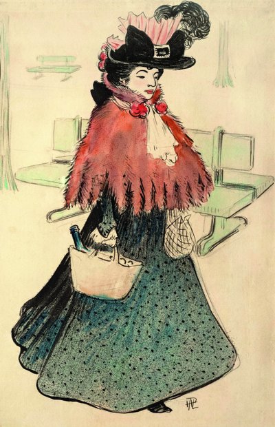La hermosa judía va de compras. Revista Le Rire, 1896 de Rene Georges Hermann Paul