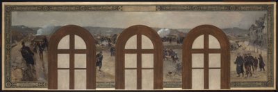 Croquis de la Prefectura del Ayuntamiento de París: Baterías del 6º Sector, Point du Jour de Rene Joseph Gilbert