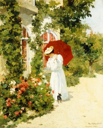 El parasol rojo, 1891 de Rene Joseph Gilbert